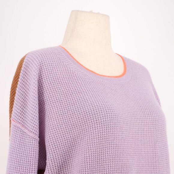 LISA TODD The Contrast Cashmere Sweater Purple Passion Bourbon Size L - Picture 5 of 9